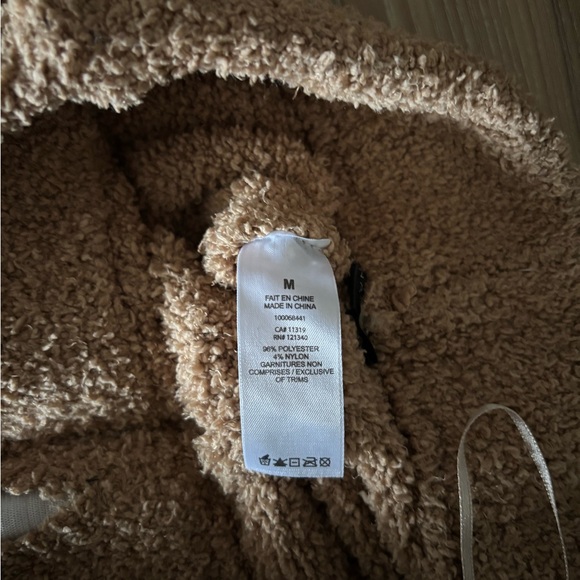 Dynamite Lounge Set 3 Piece Wide Leg Robe Pants Top Boucle Brown Women S/M Cozy - Picture 14 of 15